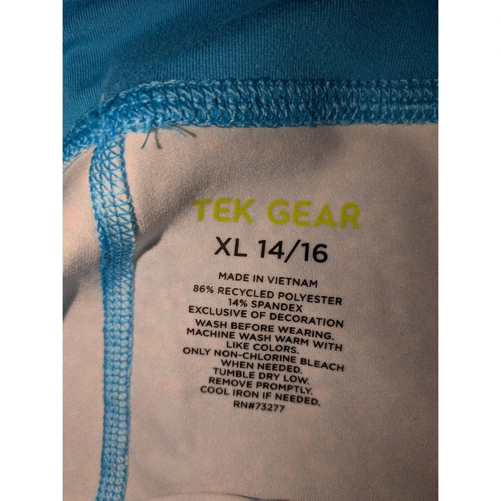 Tek Gear Girls Blue Purple Tie Dye Activewear Leggings XL 14/16 RN73277